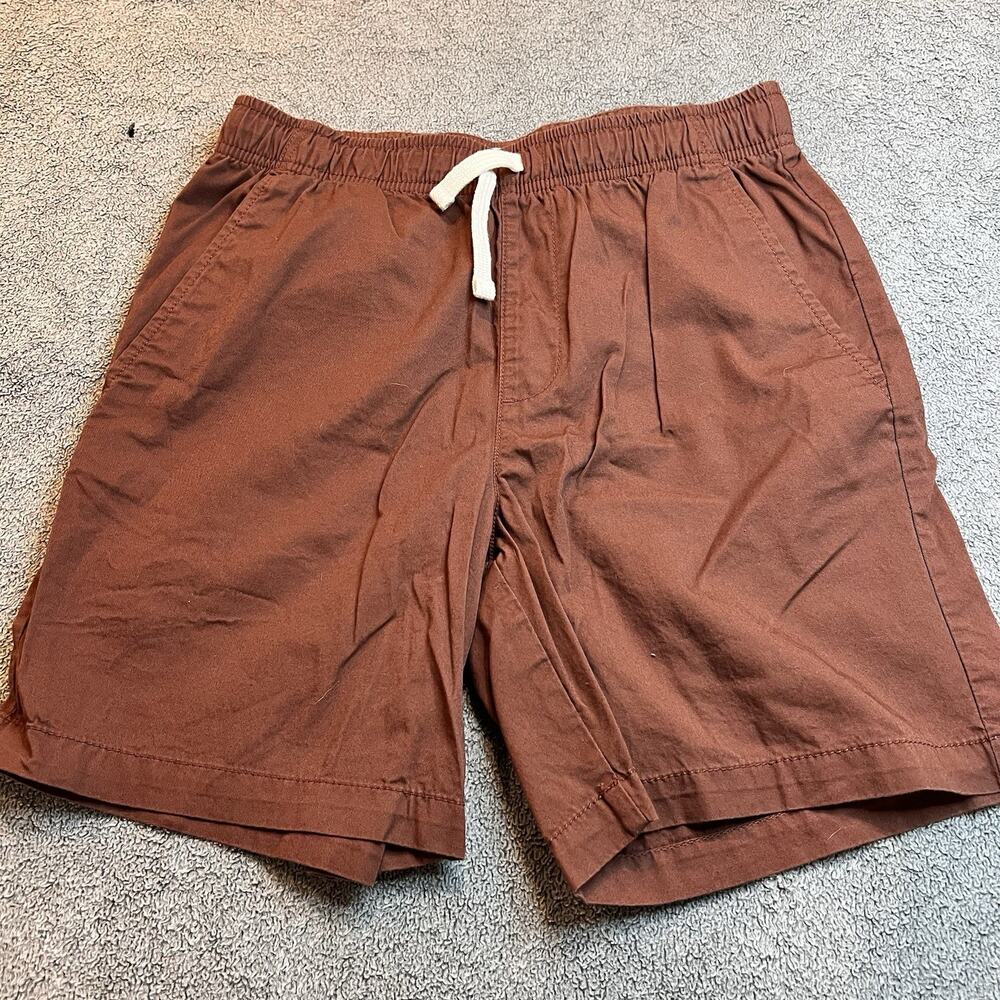 Old Navy Boys Dock Shorts XL 14-16 Rust Brown Cotton Chino Drawstring Waist B429